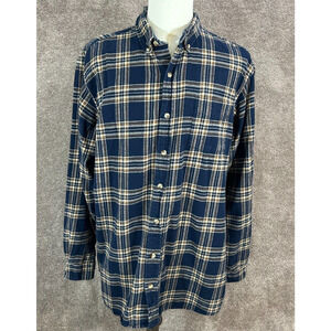 Red‎ Head Shirt Mens 2XL Tall Blue Brown Plaid Flannel Long Sleeve Button Down